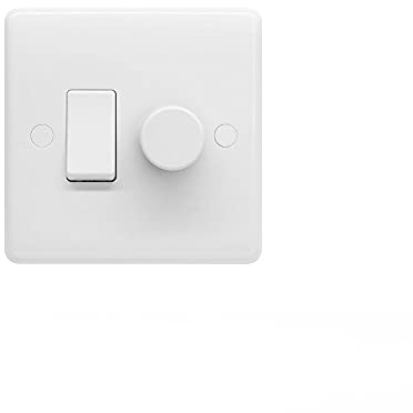 Dimmer Light Switch & Rocker Wall Light Combo (2 gang, 2 Way Dimmer Switch Trailing Edge Switch for LED Lights) double dimmer light switch for LED, Halogen, Incandescent bulbs Silk White|Lieber