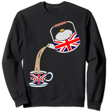 Union Jack Flag Of The United Kingdom With Teapot & Teacup Sweatshirt