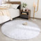 ROHATIM Hochflor Teppich Rund Wohnzimmer Super weich Shaggy Teppich Flauschiger,Soft Area Rug Schlafzimmer Teppiche Super weich Fluffy Kindermatte(grau,100 x 110 cm)