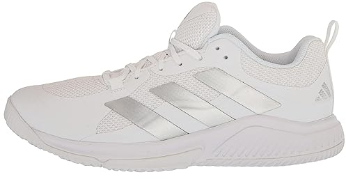 adidas Damen Court Team Bounce 2.0 Schuhe, Weiß/Silber/Metallic/Grau, 38 EU