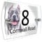 House Number Plaque Sign Door Road Plate for Dog Lovers Personalised Watercolour Print (D430 Pitbull)