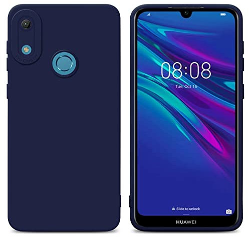 Cadorabo Hülle kompatibel mit Huawei Y6 2019 Schutzhülle TPU Silikon Case Liquid Design mit Kameraschutz Slim Kratzfest Weiche Gummi mit Rundumschutz Case Hülle für Huawei Y6 2019 in Blau