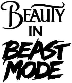 myrockshirt Beauty in Beast Mode 15 cm Aufkleber Sticker FREIE Farbwahl Autoaufkleber