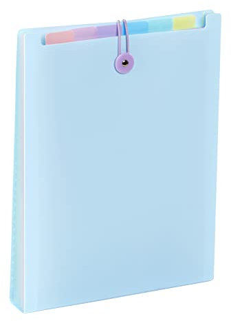 Viquel - Ordnungsmappe mit 6 Positionen für Rucksack – Rainbow Pastell – Vertikale Fächermappe A4 – Blau