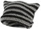 JERZO Katze Ohr Beanie Hut für Frauen, Gestreifte Häkeln Katze Mütze, Winter Warm Entzückende Y2k Zubehör (Black and Grey)