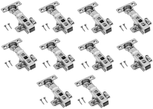 Gedotec Scharniere für Schranktüren - Topfband | 10 Stück Mini-Scharnier Mittelanschlag inkl Montageplatte | MINI STAR | Topfscharniere 26mm | Schanier zum Schrauben + Soft-Close Dämpfung | Schranktür