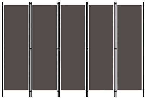 WIFESE Lot de 5 séparateurs de pièce, anthracite, 250 x 180 cm, séparateur de pièce, moderne, séparateur de pièce, pour l'intérieur, balcon, brise-vue, terrasse, dressing privé pour l'intérieur et