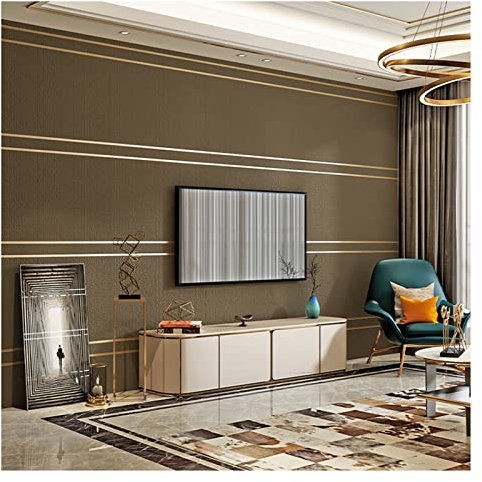 Tapete Im Skandinavischen Stil, Geometrische Gemusterte, Horizontal Gestreifte Tapete, Moderne Minimalistische wallpaper,Braun Vliestapete für Wohnzimmer, TV-Hintergrund, Schlafzimmer, Kinderzimmer.