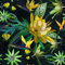 HEKO PANELS Stoff Oxford Wasserdichte Meterware Canvas-Stoff Polyester Stoff Zum Nähen Nähstoffe Dekostoffe Wasserabweisend Blickdicht Exotische Blumen 1 Meter 155 x 100 cm