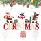 Kleemeiero Adorno Navidad de Madera Letrero de Navidad Decoración Colgante de Navidad con Papá Noel, Campanillas, Alce y Muñeco de Nieve Decoracion Navideña Puerta Señal de Navidad Interior O Exterior