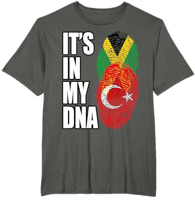 Turkish And Jamaican Mix Heritage DNA Flag T-Shirt