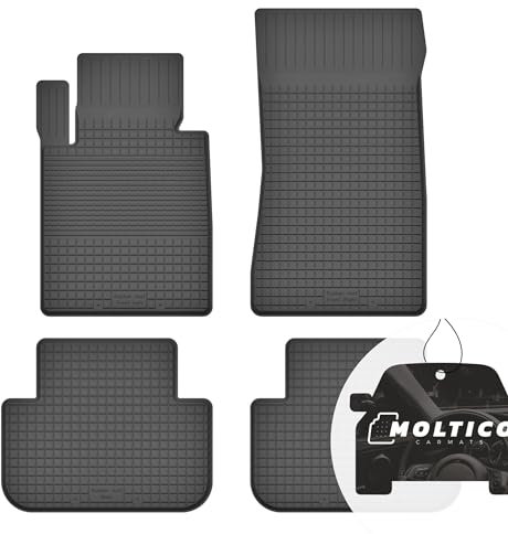 moto-MOLTICO Gummimatten Auto, 4-teiliges Set, Allwetter Gummi Fußmatten mit Rand, Antirutsch & Wasserfest Autoteppiche - passend für BMW 5-Series E39 1996-2004
