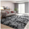 Bibykivn Shaggy Modern Teppich, Teppichunterlage Antirutschmatte, Als Faux Bett-Vorleger oder Matte, Langflor Teppiche für Wohnzimmer Schlafzimmer, Esszimmer oder Kinderzimmer (Dunkelgrau, 160x230 cm)