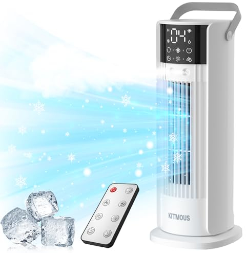 KITMOUS Condizionatori Portatili Senza Tubo Raffreddatore d'Aria,700ML Climatizzatore Portatile Silenzioso,3 IN1 Aria Condizionata Con 4 Velocità Ufficio,Camere da Letto