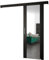 ABIKSMEBLE Salwador 2 Système de Porte Coulissante avec un Cache Rail et Miroir - Portes Coulissantes Murales Intérieures - Construction Solide - 90x204cm - Noir Noir Argent