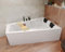 BADLAND Badewanne Original Weiß Acryl Wanne Eckbadewanne INTIMA 150x85 Rechts KOMPLETTSET SET + Bambus Ablage + Füßen und Exklusive Chrom Automatik Ablaufgarnitur Made in EU 4in1
