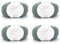 ggh Lacy Set | 4x25g (insgesamt 100g) Set| 150m/25g Merinowolle mit Seide zum Stricken | Farbe 009 - Grüngrau
