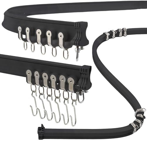 Flexible Aluminum Ceiling Curtain Track 3ft-16.4ft / 5 Meter-Bendable Ceiling Track For Curtains, Ceiling/Wall Mount Curtain Rail System For Curved Shower Curtain, RV and Sliding Curtain Track (BLACK)