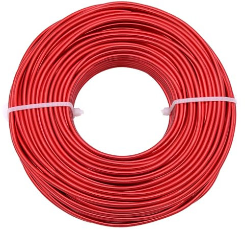 Uxney Alambre para joyas, alambre de aluminio de 3 mm de grosor, alambre de metal para manualidades, alambre de aluminio, alambre, manualidades, metal (rojo, 30 metros)