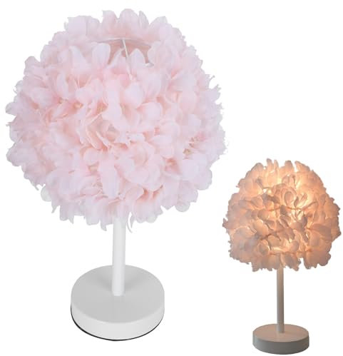 CYTGOUPER Nachttischlampe mit rosa Orchidee, Blumen-Lampenschirm, Schreibtischlampe, Atmosphäre, Nachtlichter, Nachttischlampen, ästhetische Schlafzimmerdekoration für Frauen und