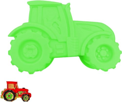 Yitobici Traktor Backform, DIY Auto Kuchenform, Traktor Silikon, Backformen,Brote,Kann für Kuchen, Desserts Verwendet Werden (Grün)