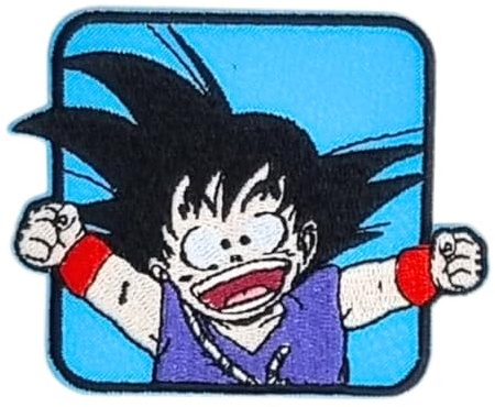 Comercial Mercera, Aufnäher Patches, Dragonball Z, Goku - Charakter, Aufnäher Ideal für Mützen, Jacken, T-Shirts oder Schultaschen, 100% Polyester, 6x6 Zentimeter