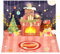 Livofloral POP UP Weihnachtskarte mit Musik, POP UP Karte Weihnachten 3D Weihnachtsgrußkarte mit Tannenbaum Kamin, Lustig Weihnachtskarte mit Umschlag für Kinder Mädchen Frauen Freundin Familie