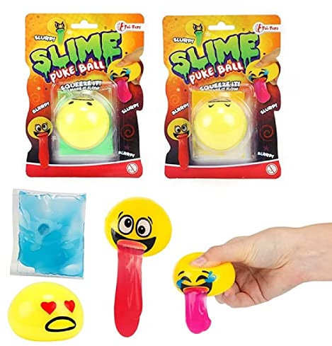Toi-Toys Schleim brechender Emoji - Ball inkl. Schleim lustiger Ball