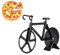 1 Stück Fahrrad Pizzaschneider, Kreatives Edelstahl Pizzaschneider Rad mit Antihaftbeschichtung, Lustige Fahrrad Pizza Zubehör Pizzaroller, Küchenutensilien Mit Ständer (Schwarz)