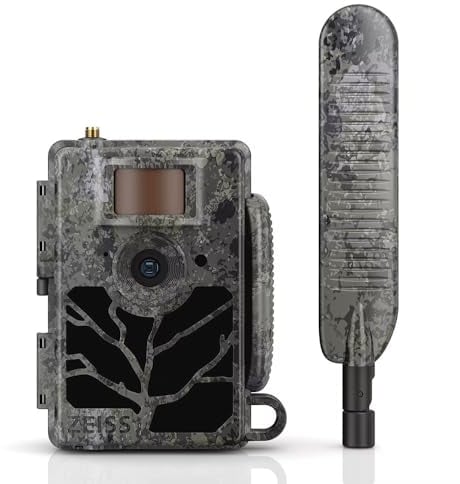 Zeiss Secacam 5 - Grand Angle 100° - Caméra de Chasse Connectée 4G+ LTE, SIM, SD 32 Go, APP, 12MP, HD1080, Détection IR 25 m, Vision Nocturne, Étanche IP66, 940nm Invisibles, Surveillance Faune