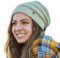 TOP-EX M/L/XL 100% Wolle Slouch Beanie Damen Warm Wintermütze Strickmuetze mit Fleecefutter Beige