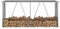 Kaminofen & Holzofen Gartenholz Lagerschuppen aus verzinktem Stahl 330x84x152 cm grau Holzregal & Träger