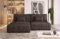 Moderno Ecksofa mit Schlaffunktion MODULO - Sofa mit 3 Sitzen und Robusten Überzug - Schlafcouch L-Form - Modern Couch - 210x152x80 cm - Braun