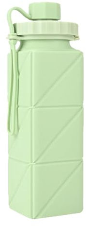 Bvizyelck Borraccia pieghevole in silicone, bottiglia d'acqua quadrata in silicone, a tenuta stagna, portatile, riutilizzabile, leggera, da viaggio, per viaggi ed escursioni