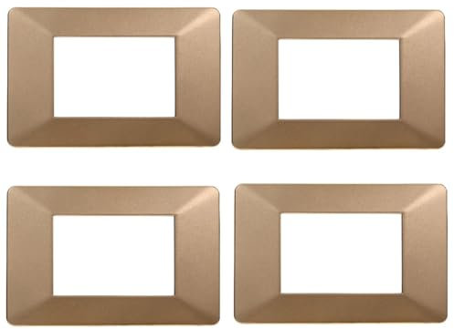 Placca compatibile ViMAR plana, Placche In Plastica set 4 pezzi 3 posti per sostituzione placche esistenti - si adattano perfettamente a supporto originale