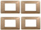 Placca compatibile ViMAR plana, Placche In Plastica set 4 pezzi 3 posti per sostituzione placche esistenti - si adattano perfettamente a supporto originale