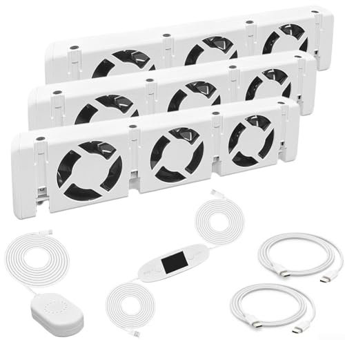 Smart Radiator Fan 3.0 Radiator Fan Radiator Booster Extension Set Ventilation Fan Set for Air and Heat Distribution, Heater for Underheaters And Radiators(for TRIO set)