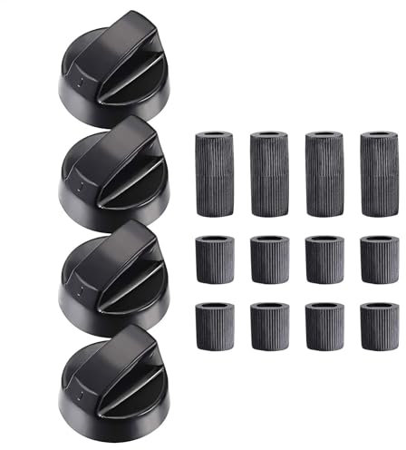 Juego de 4 botones negros de control fáciles de instalar, para todo tipo de cocinas de , hornos y placas de cocina, color negro