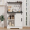 gihusrzx Gabinete de barra de café, aparador de casa de campo de 50 pulgadas con puerta corrediza de granero, gabinete de bar de vino, cafetería, pequeño gabinete de café para comedor, cocina, pasillo