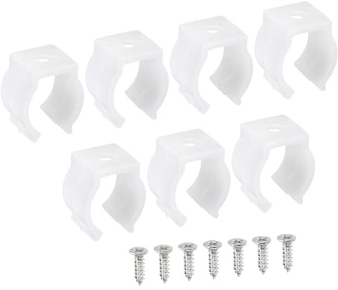TOP-VIGOR Lot de 20 clips T5 en U pour tubes fluorescents - Colliers de serrage en plastique avec vis pour ampoules LED et plafonniers - Pour éviter l'affaissement - Blanc