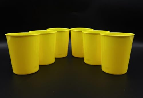 Kimmel Lot de 6 gobelets de 250 ml - En plastique - Réutilisables - Jaune