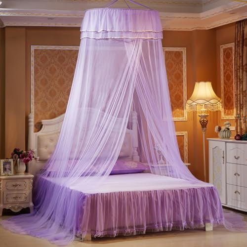 Voici et Voila Ciel de Lit Fille Moustiquaire Princesse Lit Ciel de Lit Adulte Rose Moustiquaire Lit Décoration Fille Chambre Princesse Tente Ciel Lit Bébé