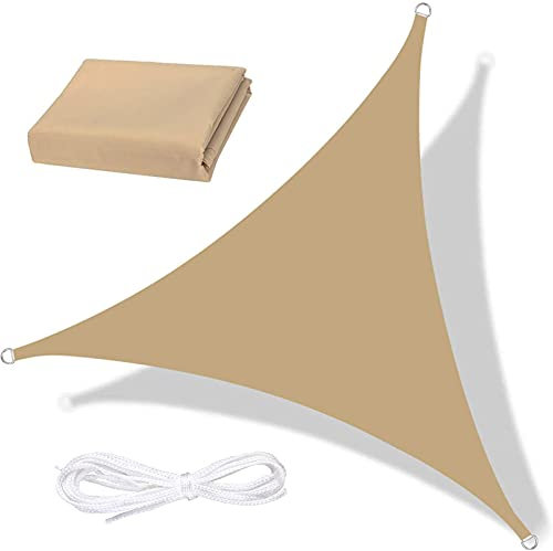 Moboo Sonnensegel Sonnenschutz Sonnendach Balkon Wetterschutz wasserabweisend Winddicht PES 420D 96% UV-Schutz für Garten Outdoor Sand, 6x6x6m