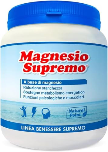 MAGNESIO SUPREMO 300 GR - gusto naturale - Ideale Antistress naturale, Stanchezza cronica - Senza Glutine, Senza Lattosio, Senza Allergeni