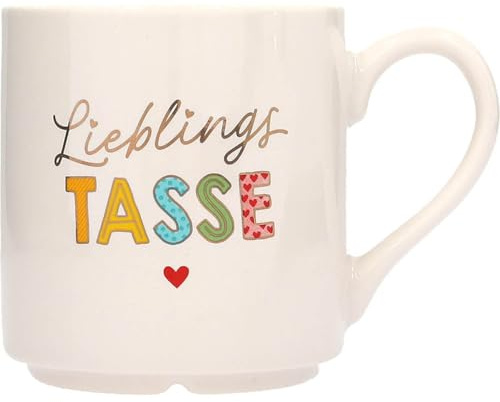 Depesche 0013594-034 Lieblingsbecher Motiv Nr. 34, Henkeltasse mit Spruch, 300 ml, aus Porzellan, teilweise mit Goldfolie und Innendruck