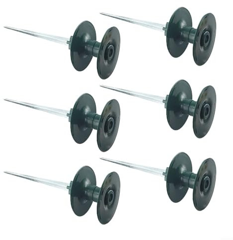 Yhenlovtt Hose Guide Spike Metal Ground Stake Hose Guide Roller Wheel For Garden Path Border Protection Lawn Watering System Outdoor Plant Care Equipment(6pcs)