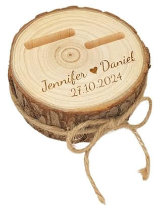 FJOADNVM Porta Anelli Scatola for Fedi Nuziali Personalizzata in Legno Rustiche Porta Anelli di Fidanzamento Cuscino for Anelli di Proposta