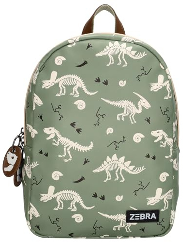 ZEBRA trends - Kinder Rucksack Mädchen Schulrucksack mit separatem Lunchbox-Fach - Flaschenhalter - Großes Hauptfach A4 geeignet - Cooles Design - Robust & Leicht - Dinosaurier-Druck