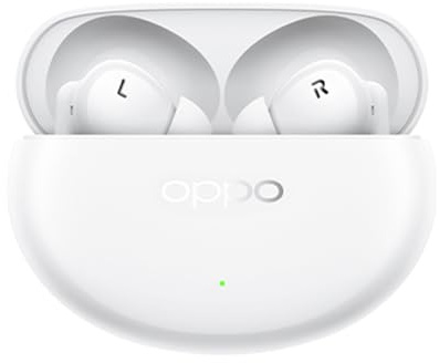 OPPO Enco Air4 Pro, Cancellazione Attiva del Rumore Fino a 49 dB, Cuffie Wireless In-Ear, 44 Ore di Autonomia, Suono ad Alta Risoluzione, Altoparlanti da 12,4 mm, IP55, Bluetooth 5.4, Bianco