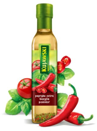 Rapsöl mit Chili Tomaten & Basilikum 250ml - Gewürzöl Würzöl - Öl Kujawski